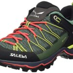 Salewa WS Mountain Trainer Lite Gore-TEX Damen Trekking- & Wanderstiefel, Grün (Feld Green/Fluo Coral), 40 EU  